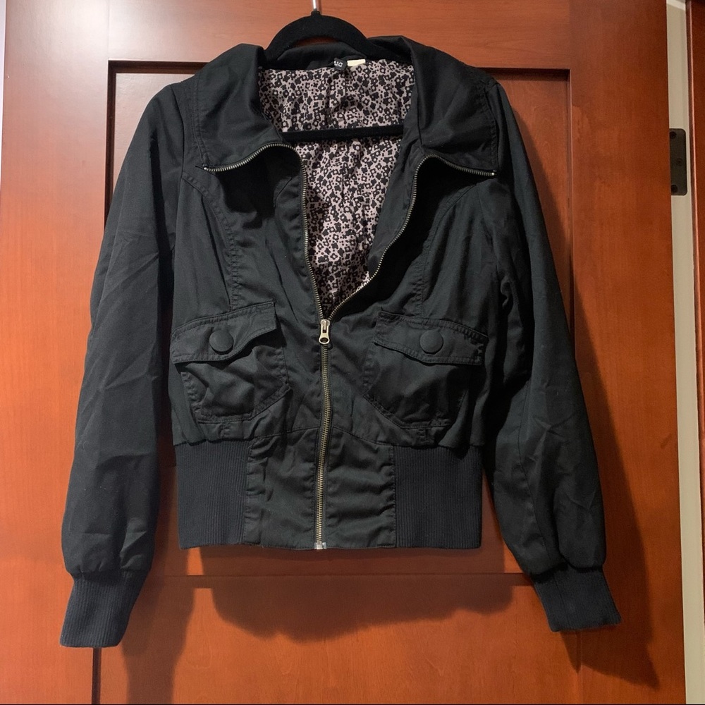 Divided H&M Bomber Jacket with Floral Lining